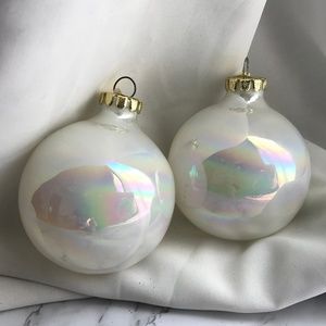 VTG Silvestri Set of 2 Rainbow Iridescent Ornament